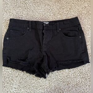 Free People Black Denim Jean Shorts